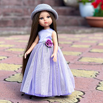 Нарядное платье "Фея цветов" для куклы 32-35 см, лавандовое